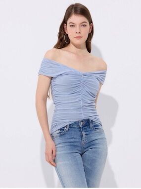 NWT! Target’s wild fable Light Blue Off-Shoulder Ruched Top Size XL